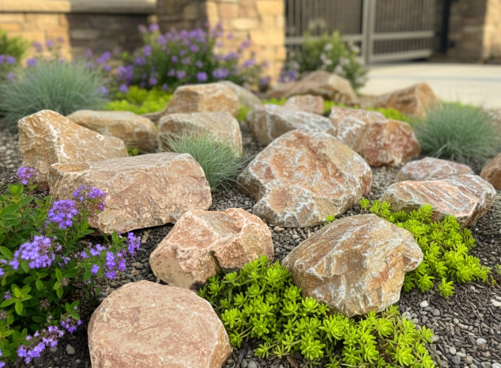 楽天市場】庭石 割栗石 庭 ロックガーデン 石 黄茶色 イエロー