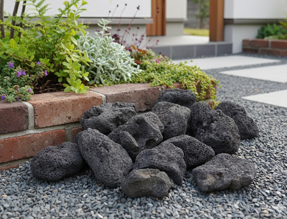 楽天市場】溶岩石 庭石 黒 ブラック ブラックカル 大量 200kg ドライ