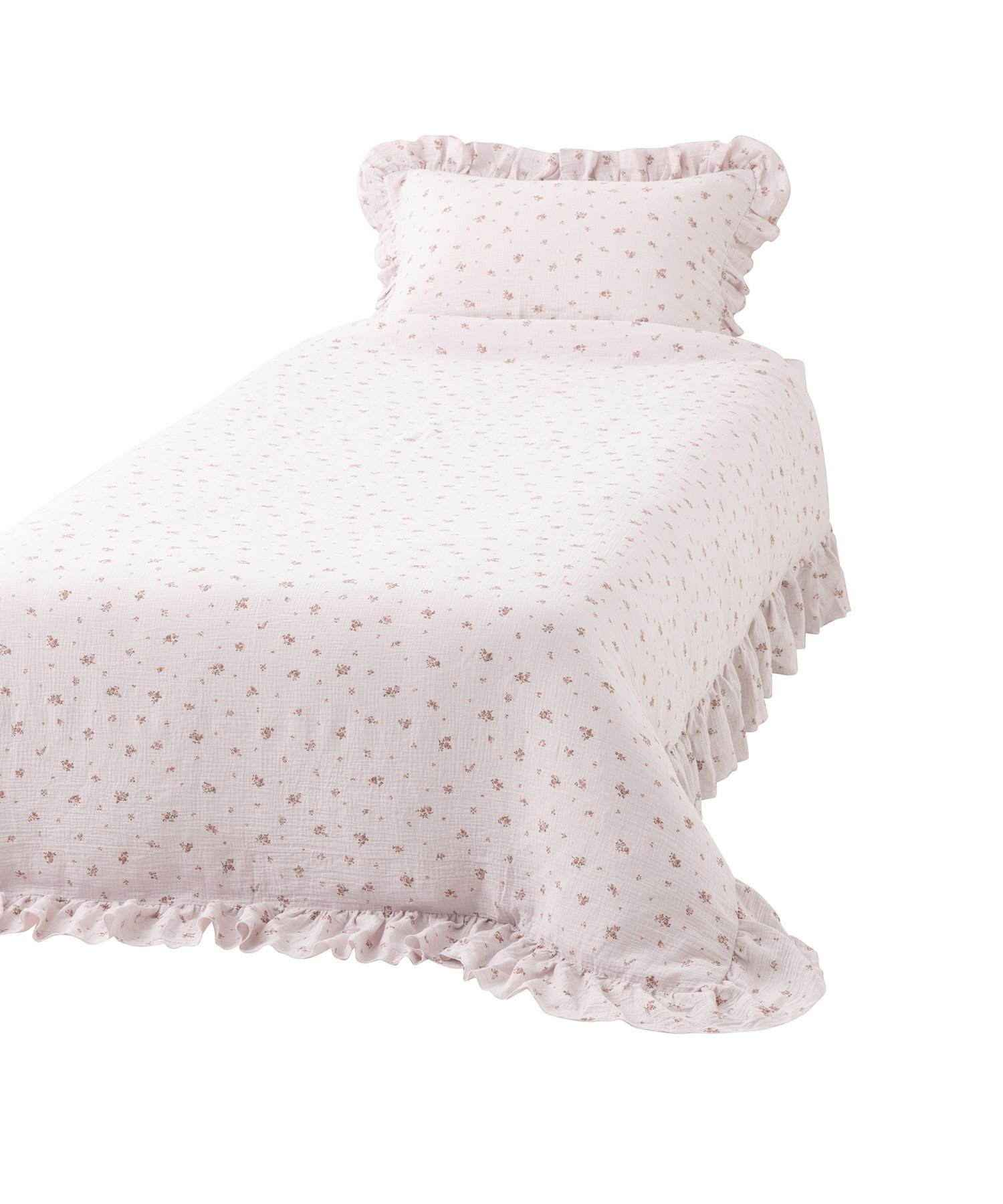 Francfranc｜フリル ガーゼ スモールフラワー 掛け布団カバー ダブル