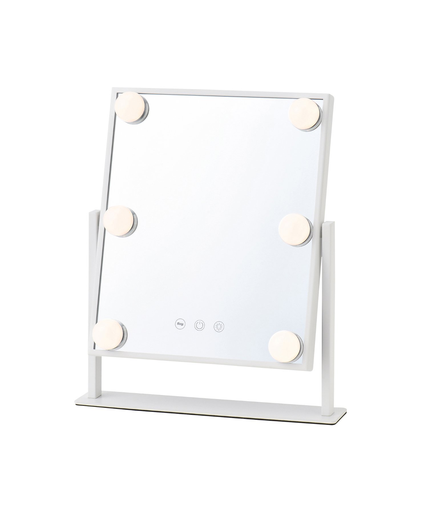 Francfranc｜ハリウッドミラー スクエア S ホワイト 調光 調色 ライト