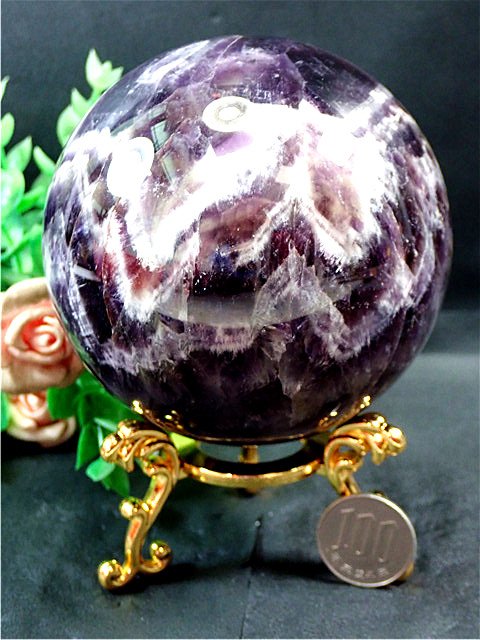 楽天市場】夢幻紫水晶アメジスト丸玉【送料無料】89MM 1029G 天然石