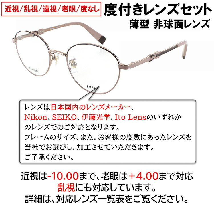 楽天市場】度付きメガネ フルラ FURLA 眼鏡 度付き 度入り 近視メガネ