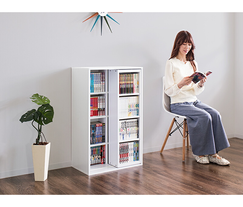 楽天市場】【6ヶ月保証付】スライド本棚 全段B6 幅60cm コミック本棚