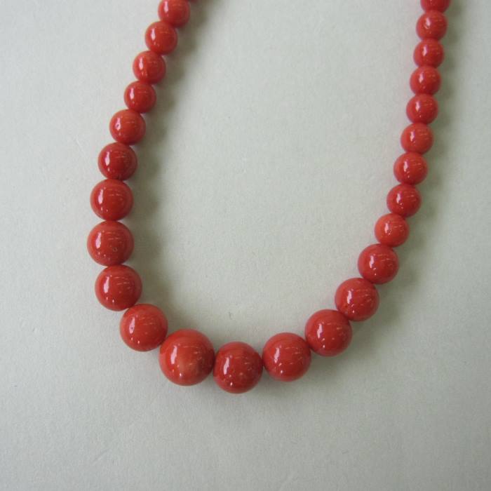楽天市場】イタリア産赤珊瑚 ネックレス センター8.5ミリ 46センチ