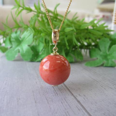 楽天市場】『希少』 【豪華 】桃珊瑚ペンダントトップ 18.2ミリ K18