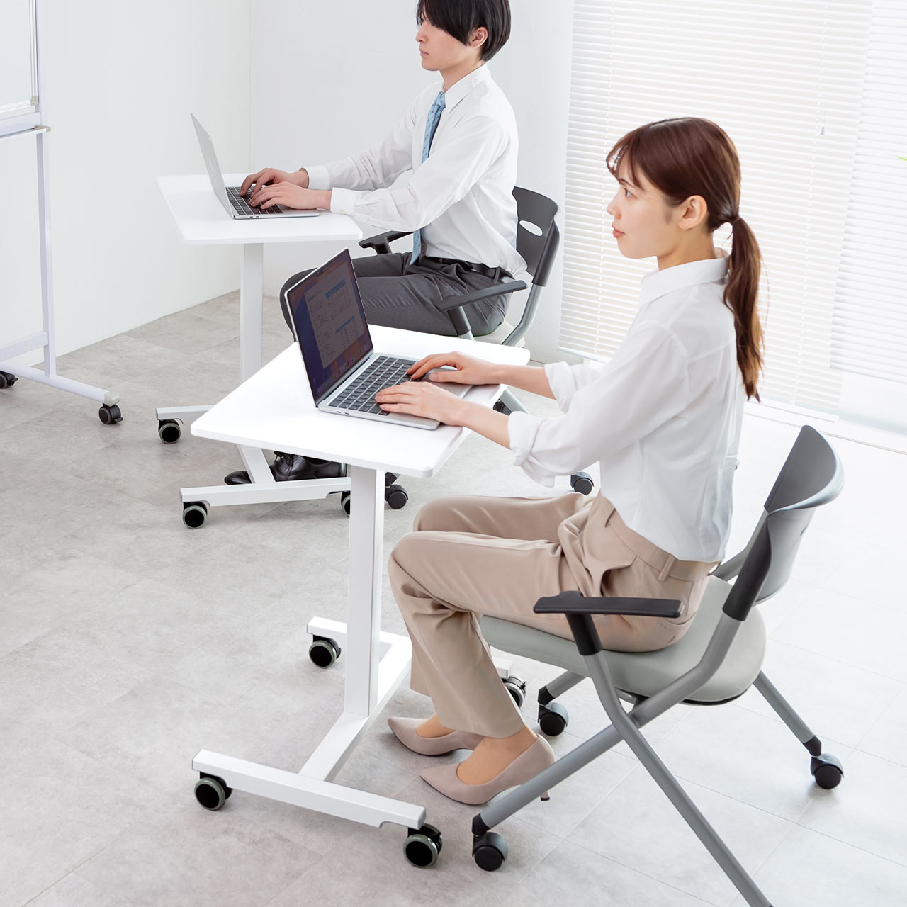 楽天市場】昇降デスク キャスター付き ガス圧 スタンディングデスク 幅