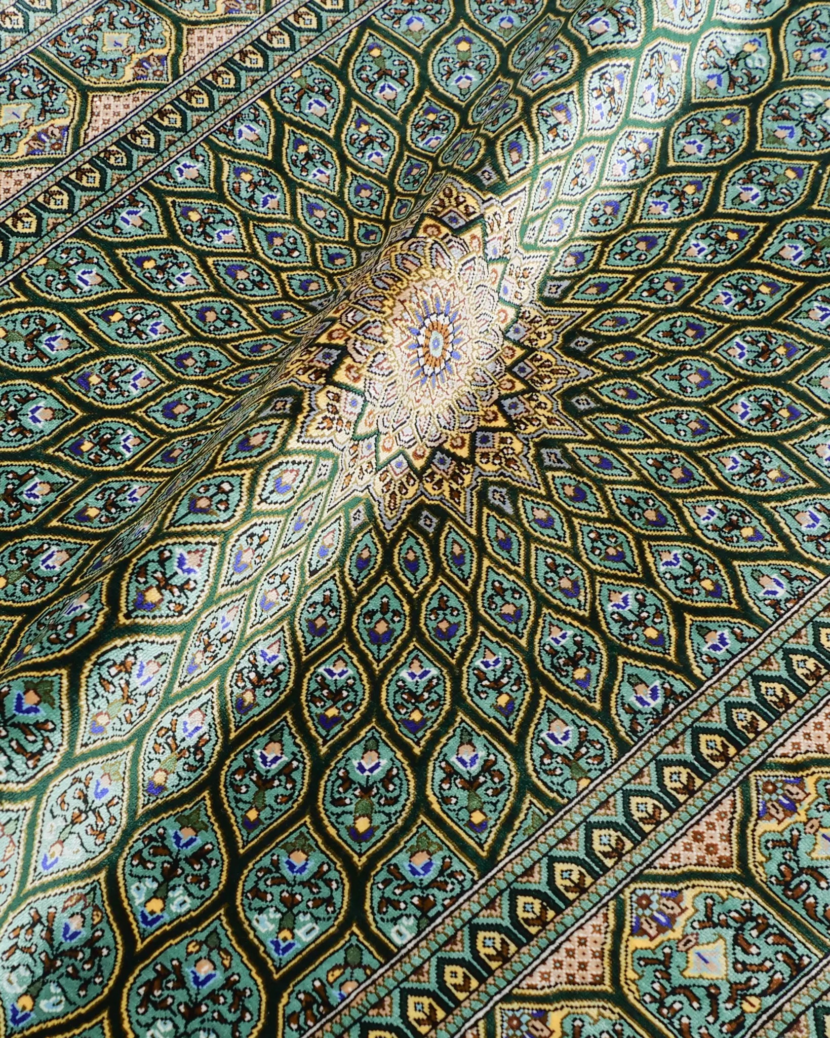 楽天市場】ペルシャ絨毯 クム シルク 約78cm x 122cm 玄関マット