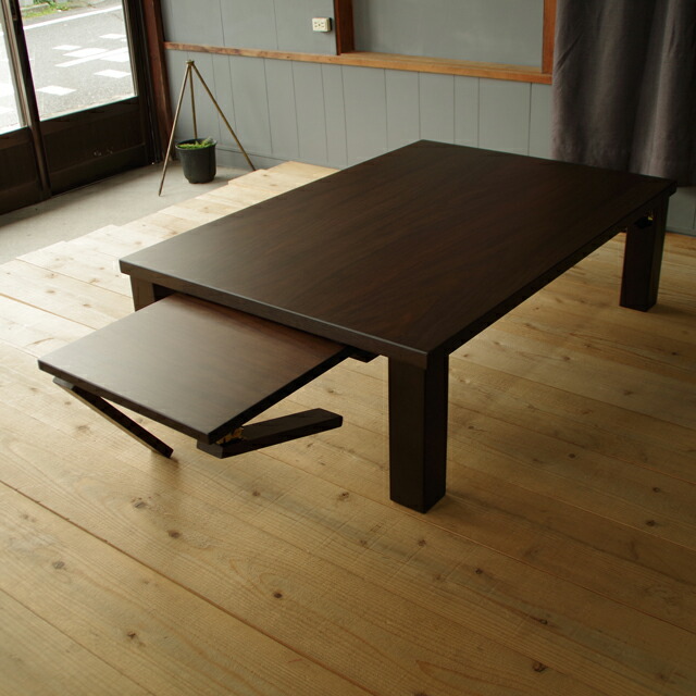 楽天市場】MINNE 親子テーブル105×75 ＋ 45×75 長方形 ウォールナット