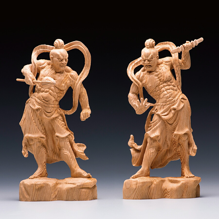 楽天市場】夏永真 屋久杉細密彫り『金剛力士像』二神一組 通販 販売