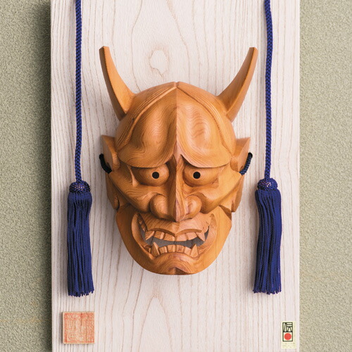 楽天市場】伝統工芸 彫刻 作品 一位 イチイ 一刀彫 面 『 般若 』 伝統