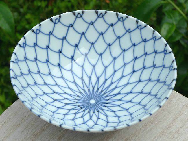 楽天市場】京焼 清水焼 青網ご飯茶碗 大 芳山 : 京焼清水焼専門店 松韻堂