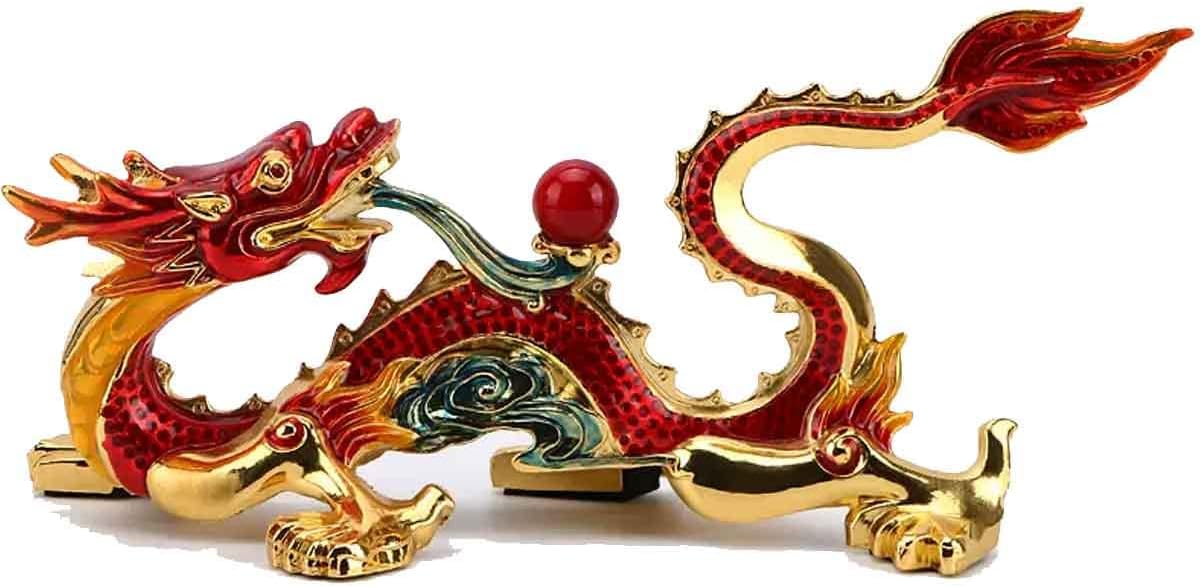 楽天市場】龍の置物 龍神 赤龍 金龍 風水 ダイヤモンド 置物 車載置物