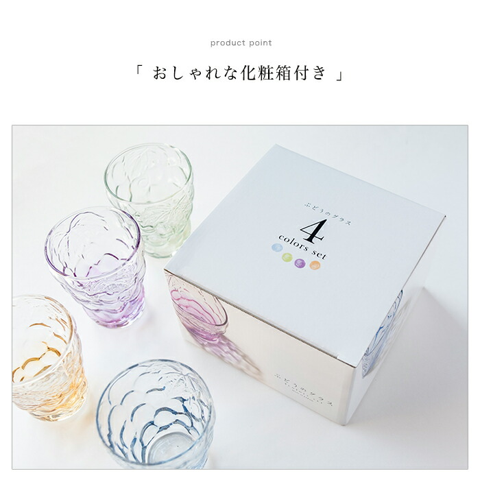楽天市場】葡萄 ワイン グラス 【 ぶどうのグラス 4Color セット