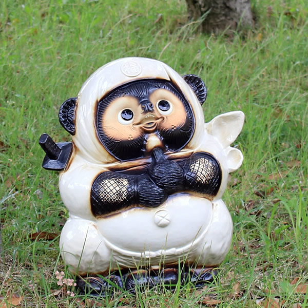 楽天市場】【ポイント10倍】信楽焼 和風 おしゃれ 白忍者たぬき 開運