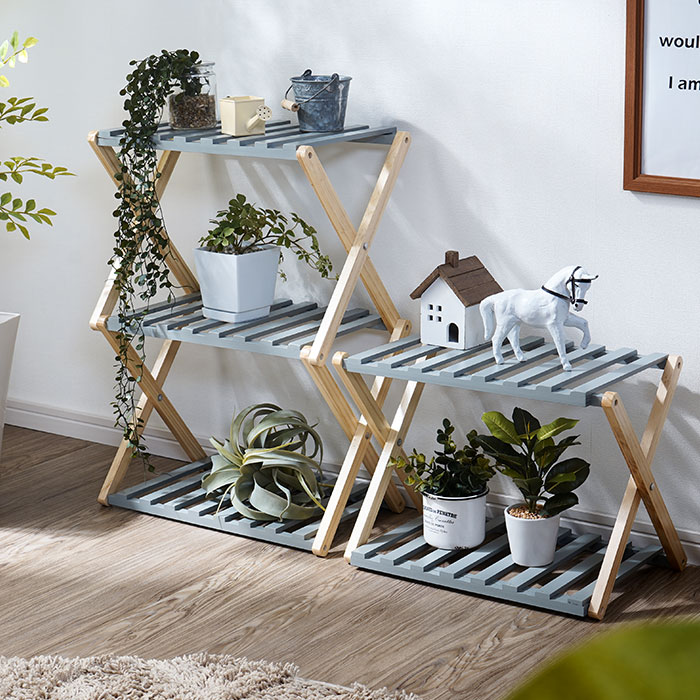 楽天市場】折りたたみ 木製 ラック 2段 天然木 オープンラック 棚