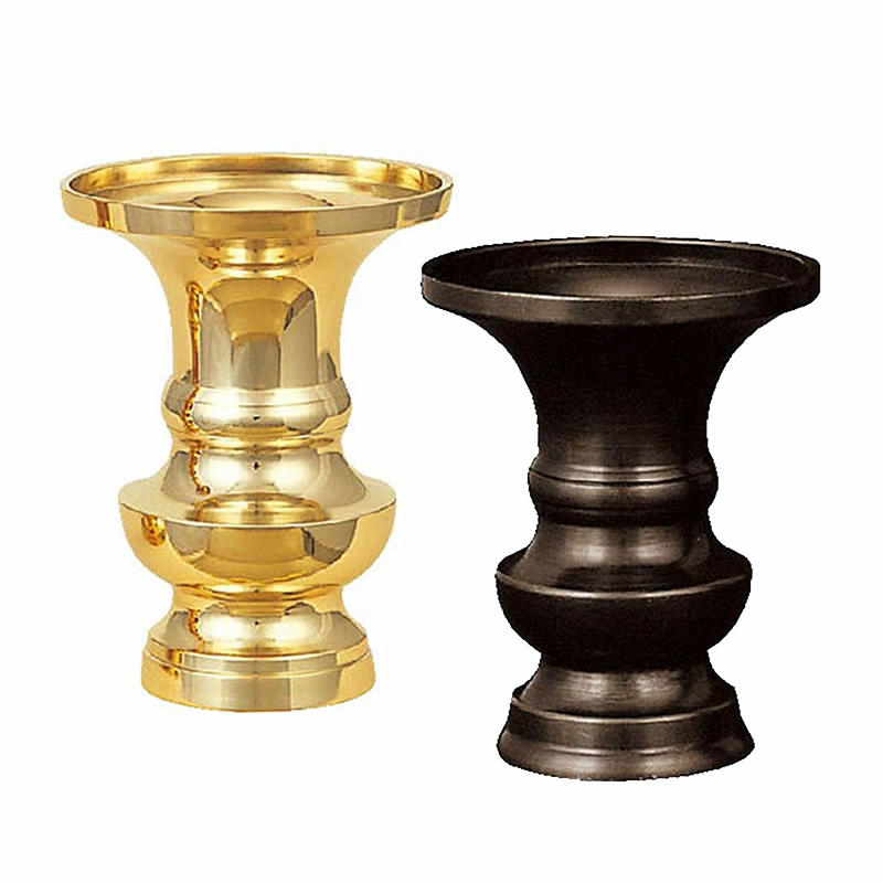 楽天市場】仏具 花立 伝統型 真鍮製（2.5寸・高さ7.2cm〜5.5寸・高さ
