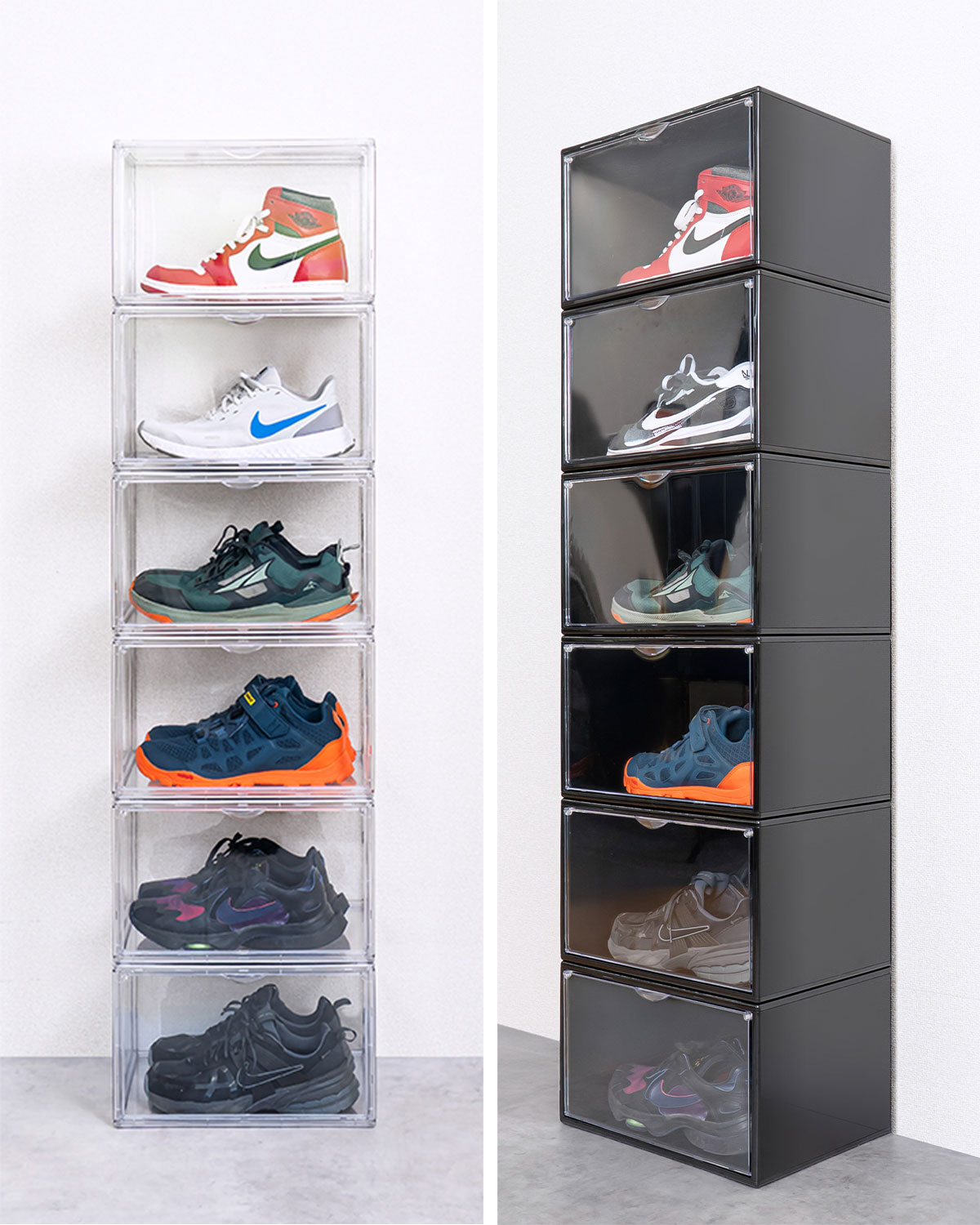 楽天市場】【楽天1位】シューズボックス 6個セット 横型 ディスプレイ