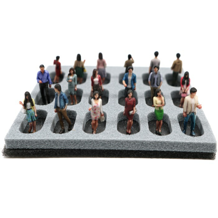 楽天市場】ジオラマ 人 人形 3Dカラー 1/80 18Aセット 18体入り 55