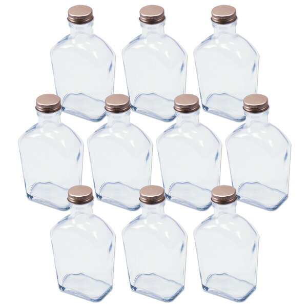 楽天市場】ハーバリウム 角スキットル型 ガラス瓶 200cc 10本セット