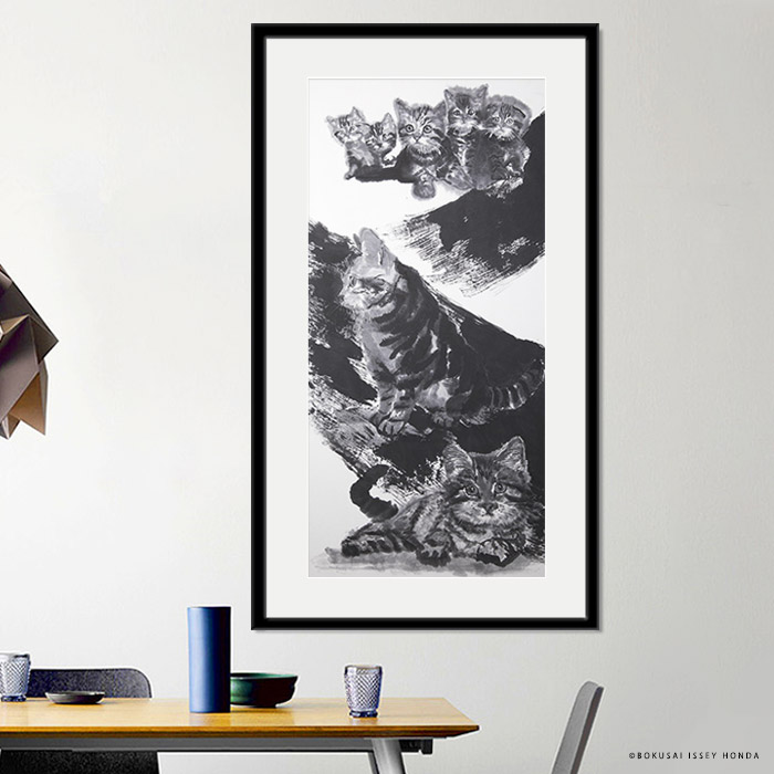楽天市場】【2/20 限定クーポン】 本田一誠 猫水墨画【夢想】縦長