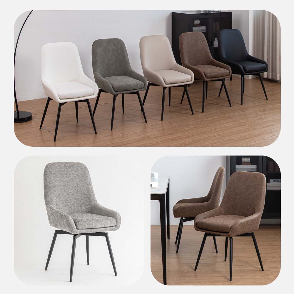 楽天市場】ダイニングチェア 回転 肘付 レザー ファブリック 1脚 2脚