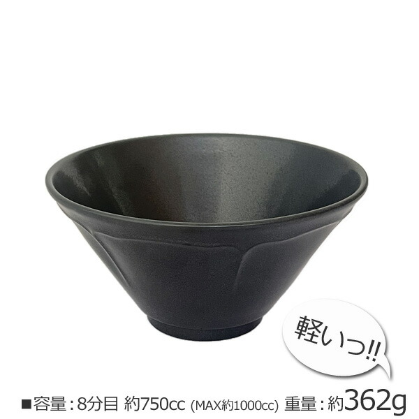 楽天市場】ラーメン どんぶり 黒マット 18cm リンカ ラーメン丼 軽量
