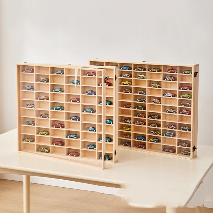 楽天市場】ミニカーケース 壁掛け 木製 完成品 6×10マス(トミカ 60台