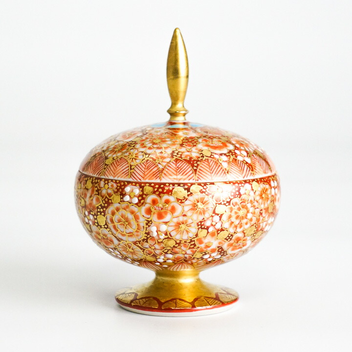 江戸後期 古九谷焼 蓋付菓子器 アンティーク0923 江戸後期 古九谷焼 蓋