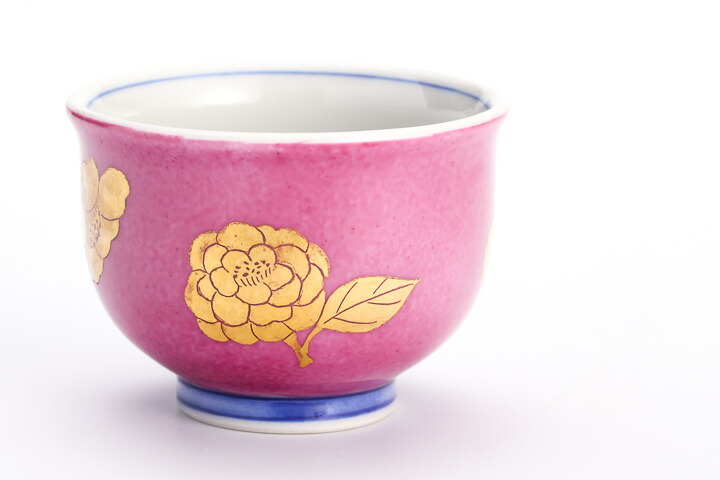 楽天市場】九谷焼 色絵金彩 盃 椿紋 薄紅 /錦山窯 KINZAN 和食器 酒器