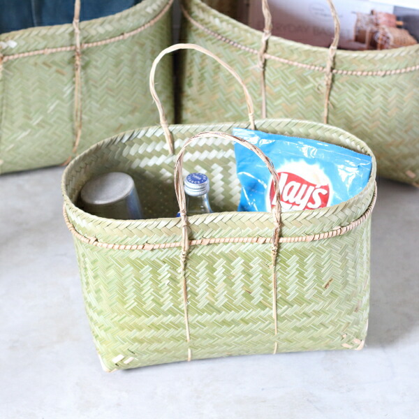 楽天市場】松野屋 ラオス バンブー マルシェ かご バッグ 竹籠 竹かご