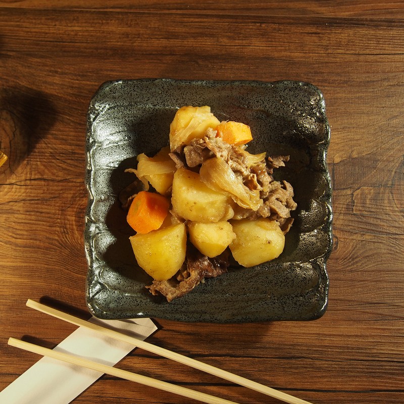 楽天市場】【10%OFF】 角深皿 荒削ぎ 17cm 黒結晶 浅鉢 肉じゃが 煮物