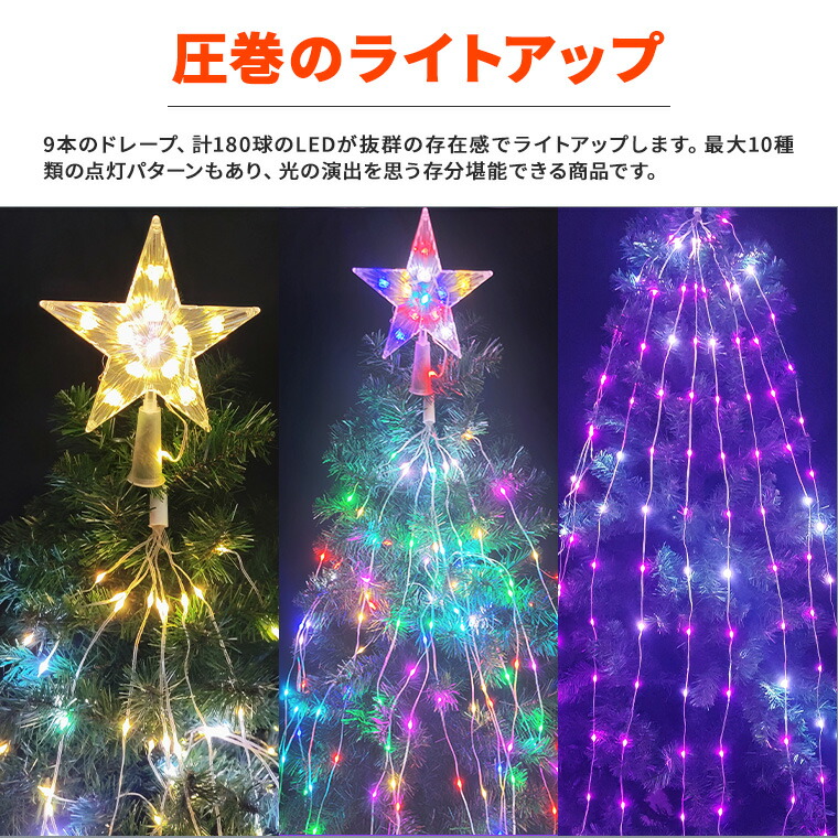 楽天市場】LED ドレープライト マルチカラー 星モチーフ クリスマス