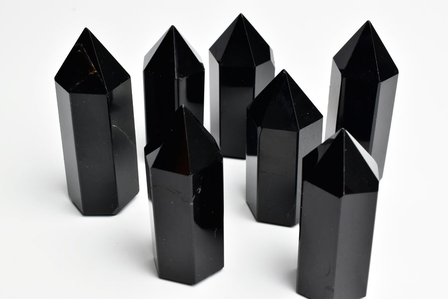 楽天市場】黒水晶 モリオン ポイント 六角柱 種類お任せ【チベット産