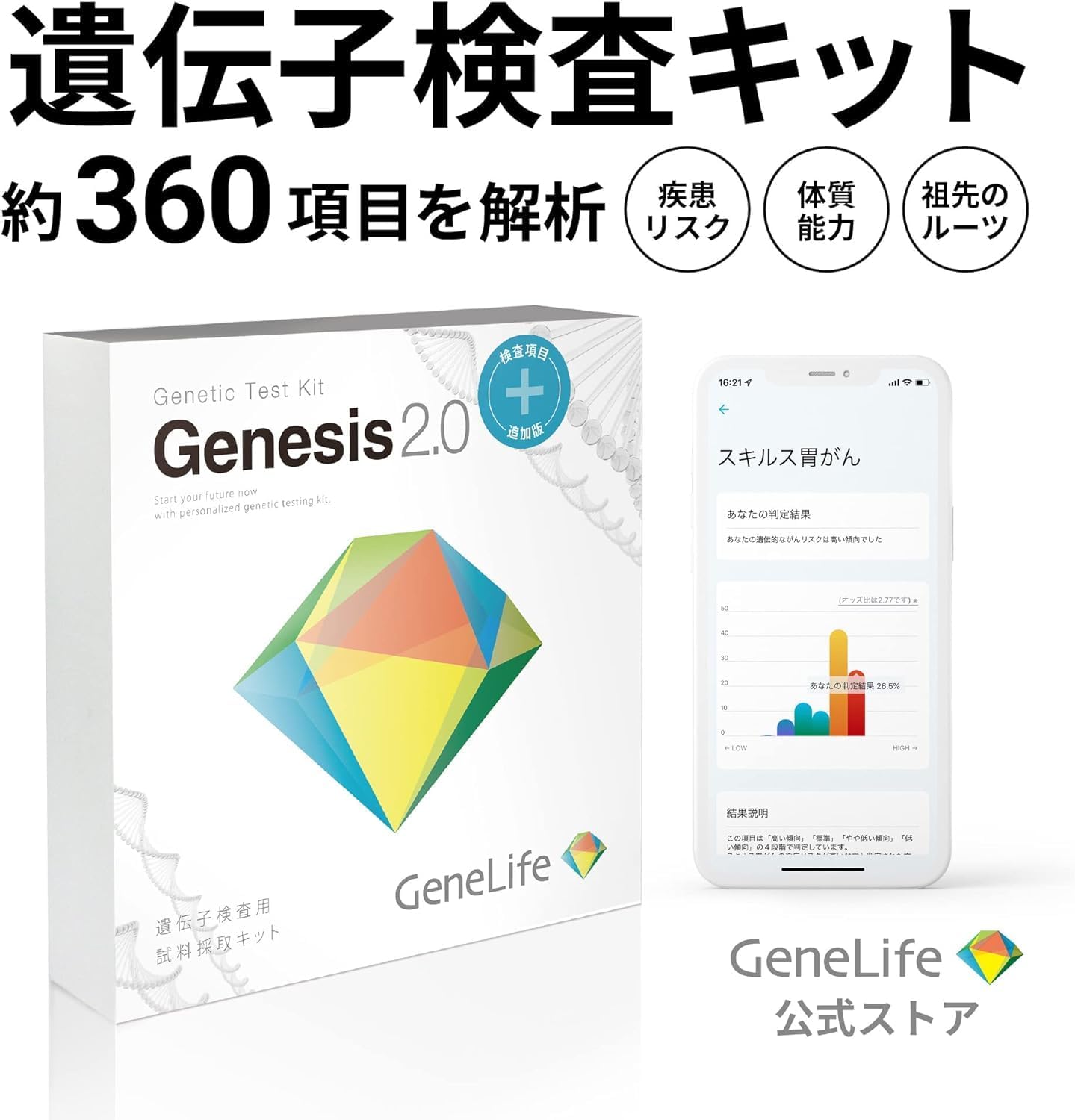 楽天市場】遺伝子検査キット 新 [GeneLife Genesis2.0 Plus] ジーン