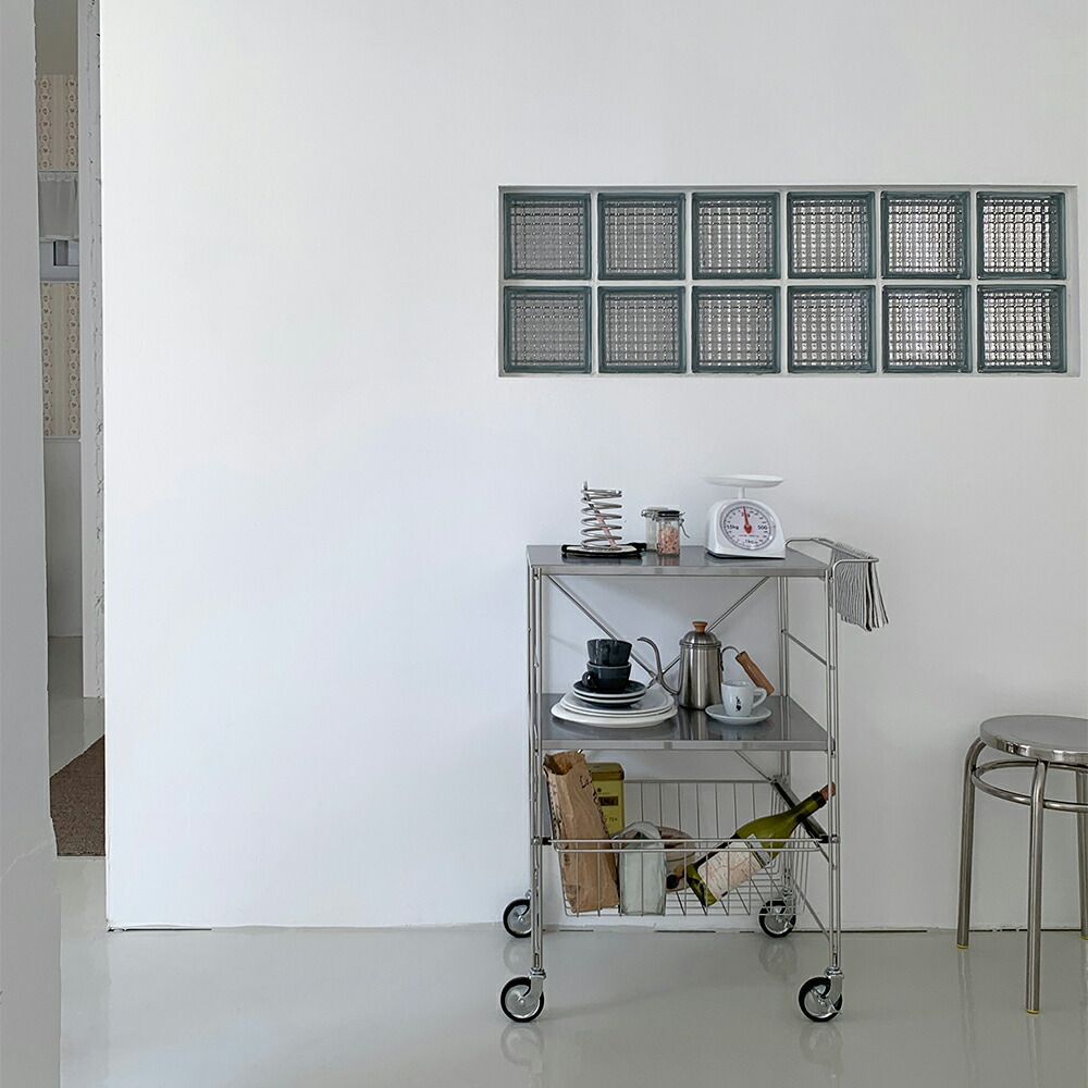 楽天市場】O'gre オグレ フラットステンレス3段トロリー 韓国