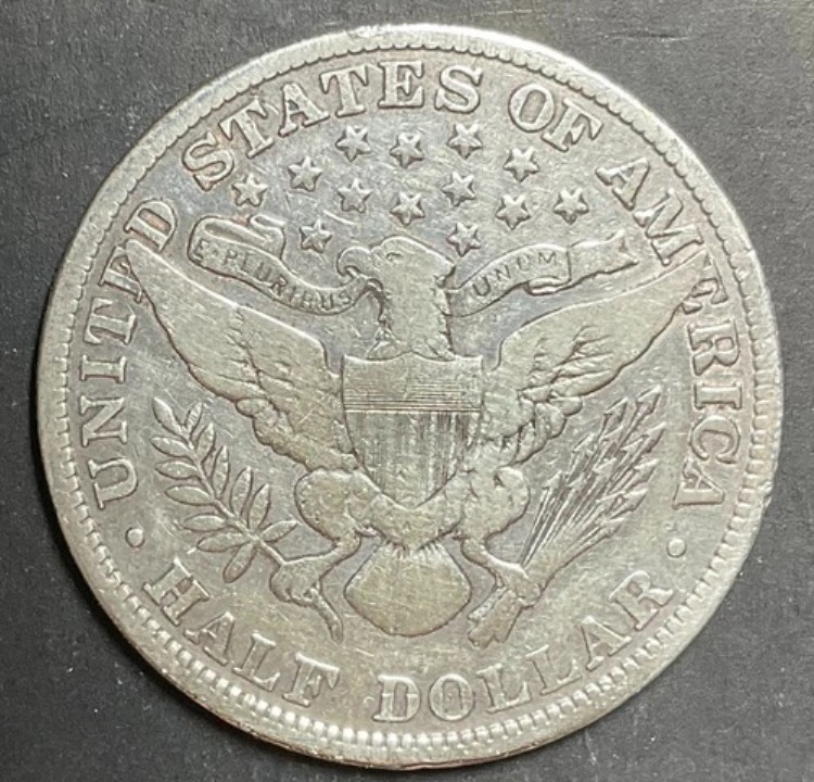 1896年 アメリカ バーバー ハーフダラー 50セント銀貨 50セント