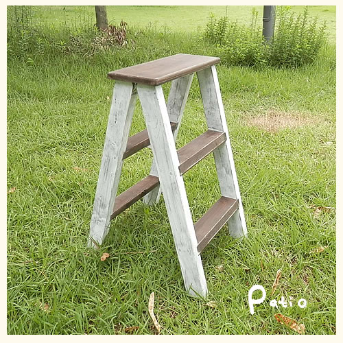 楽天市場】ステップラダー 3段 ダメージ加工 エイジング調