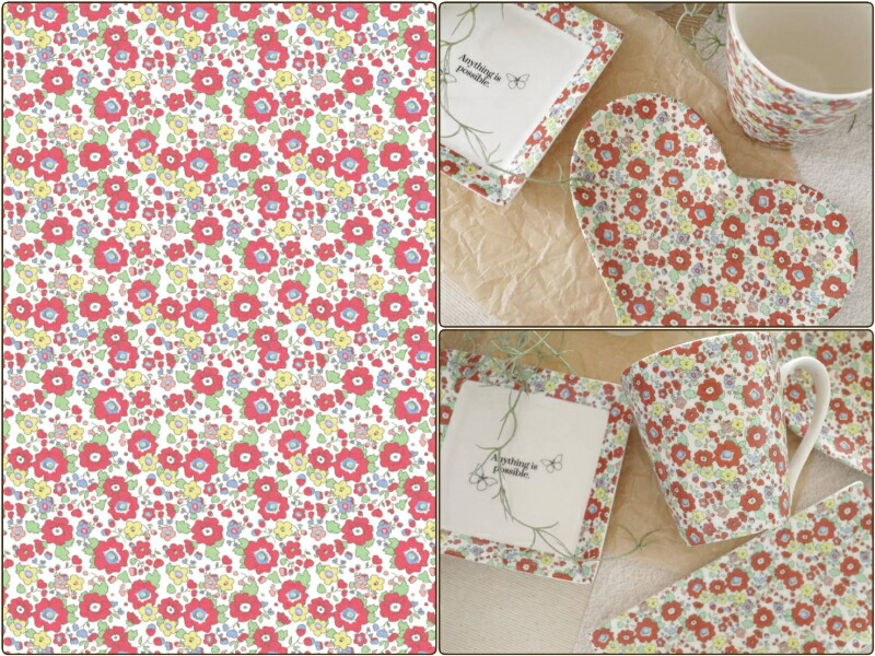 楽天市場】ポーセラーツ 転写紙 【白磁用】Floral Pattern Cherry Red