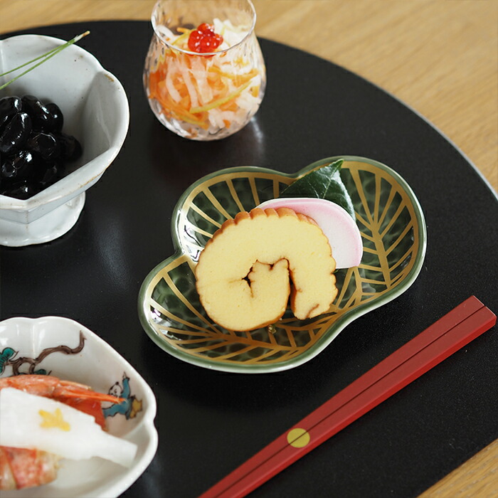 楽天市場】幸楽窯 錦 茶緑金 松葉形 銘々皿 / 有田焼 和食器 新年