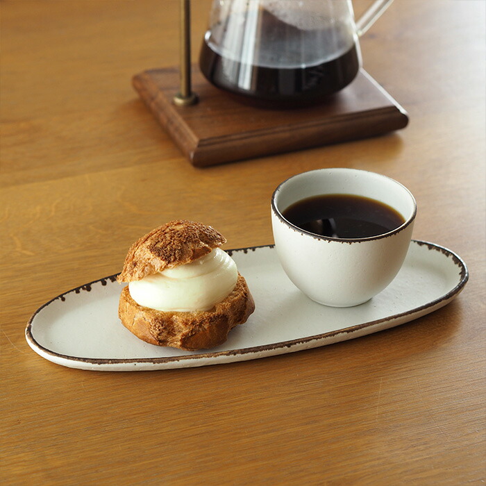 楽天市場】飯高幸作 オーバル皿 白フチ茶 / kousha ceramic works