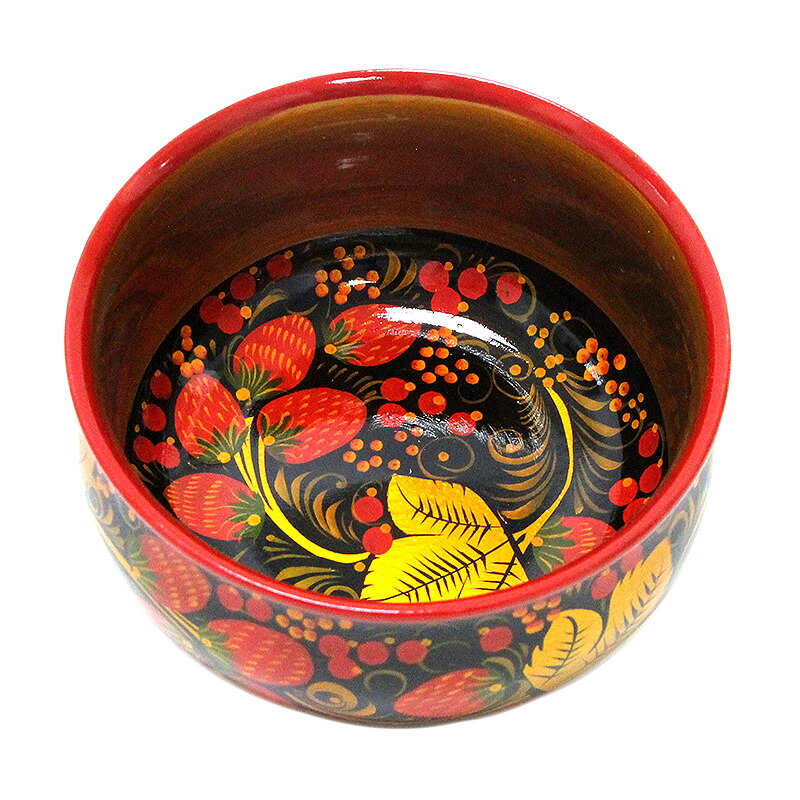 楽天市場】黄金に輝く!!ロシア伝統工芸品「ホフロマ塗・ボウル」D14