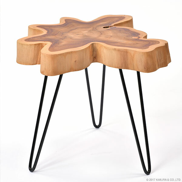 楽天市場】サイドテーブル 木製 無垢 アイアン 高さ45cm 丸太 おしゃれ