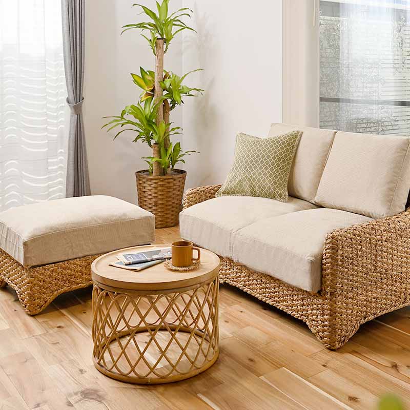 楽天市場】ラタン テーブル ラウンドテーブル サイドテーブル ロー