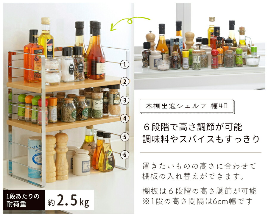 楽天市場】【送料無料】キッチンラック シェルフ 木板 スチール 幅40cm