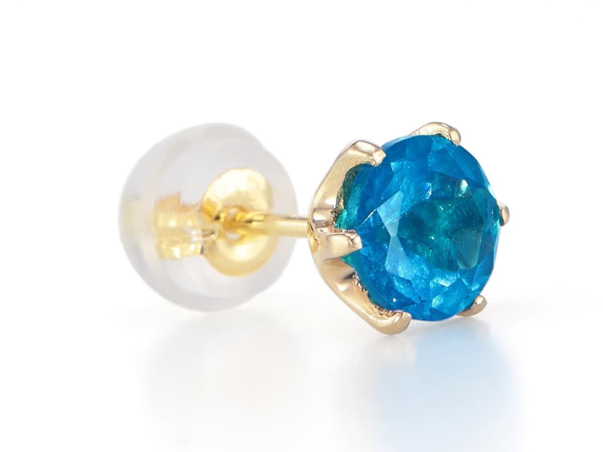 楽天市場】K18 ネオンブルー アパタイト ピアス 各0.50ct 18金 ブルー