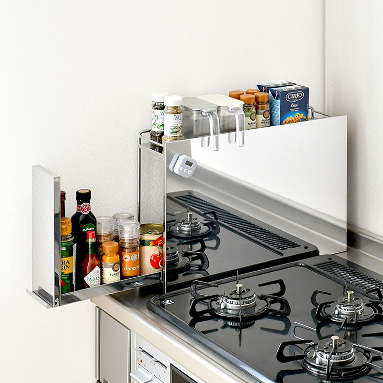 楽天市場】日本製 燕三条 隠せるステンレス調味料ラック 引き出し 大