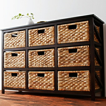 楽天市場】ウォーターヒヤシンス チェスト 9杯 アジアン家具 完成品