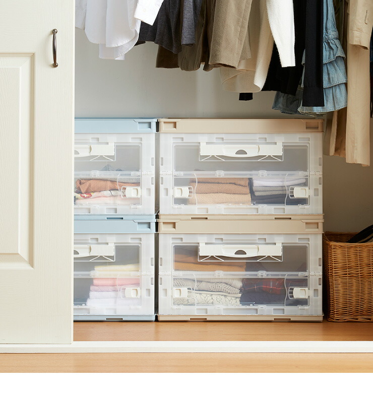 楽天市場】収納ケース 2個セット 折りたたみコンテナ 片扉 50L 横から