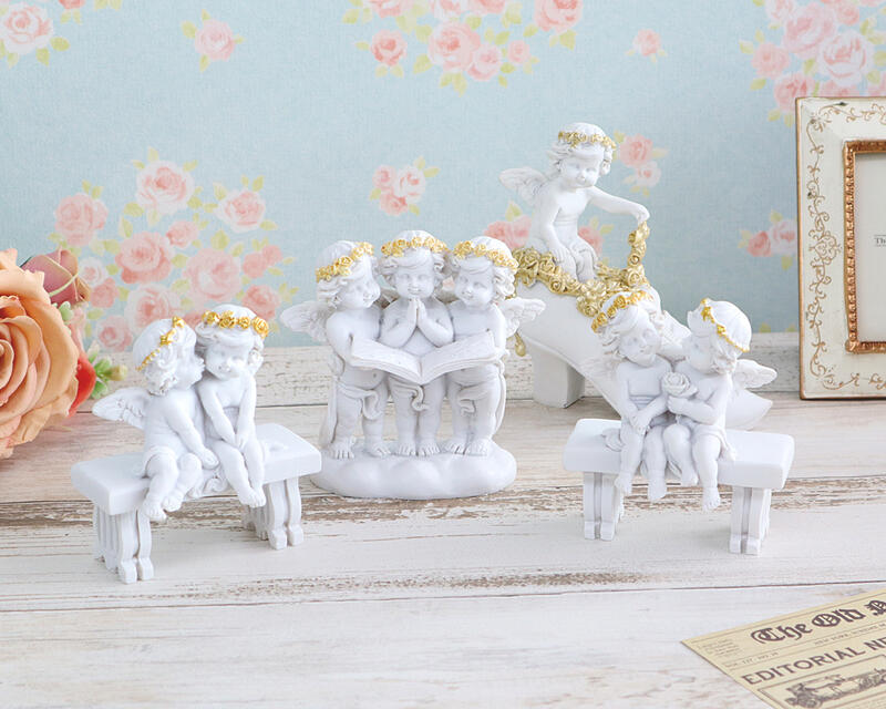 楽天市場】天使の置物 エンジェル ベンチ 2タイプより選択ハート