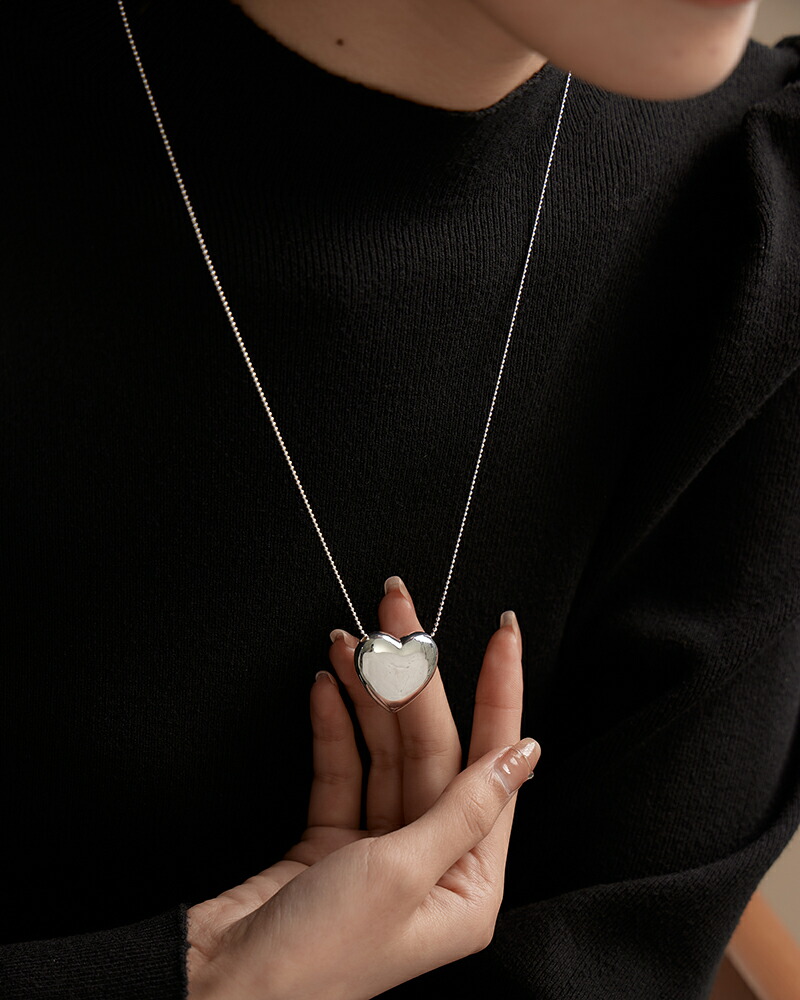 楽天市場】【返品保証/シルバー925】ロングネックレス ハート ビッグ